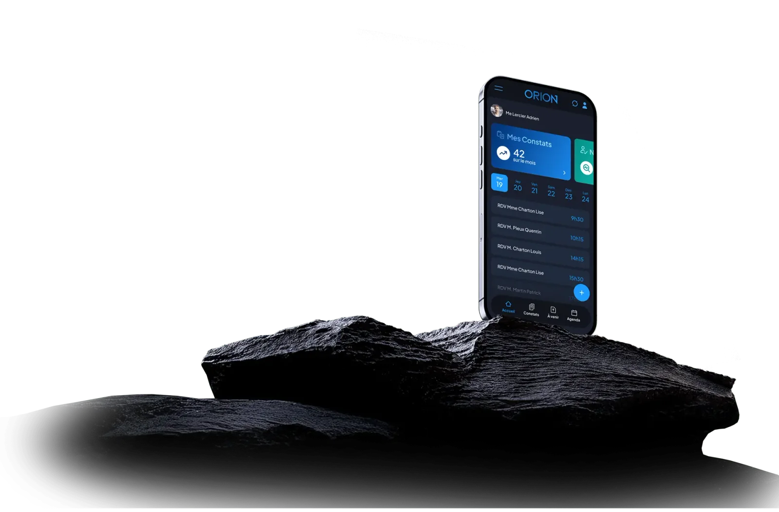Orion sur smartphone : agenda et gestion de l’activité